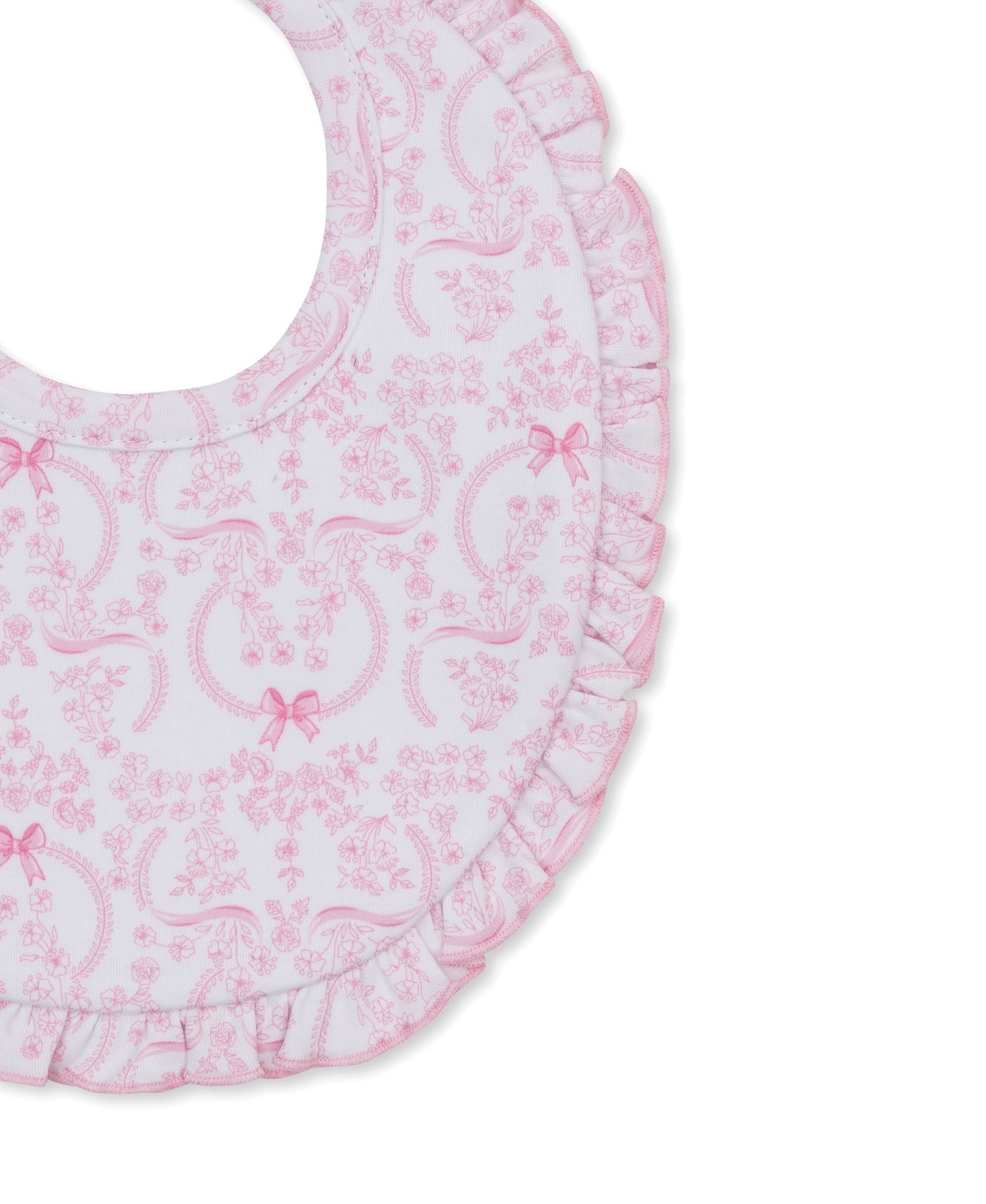 Delicate Blooming Bows Pink Bib
