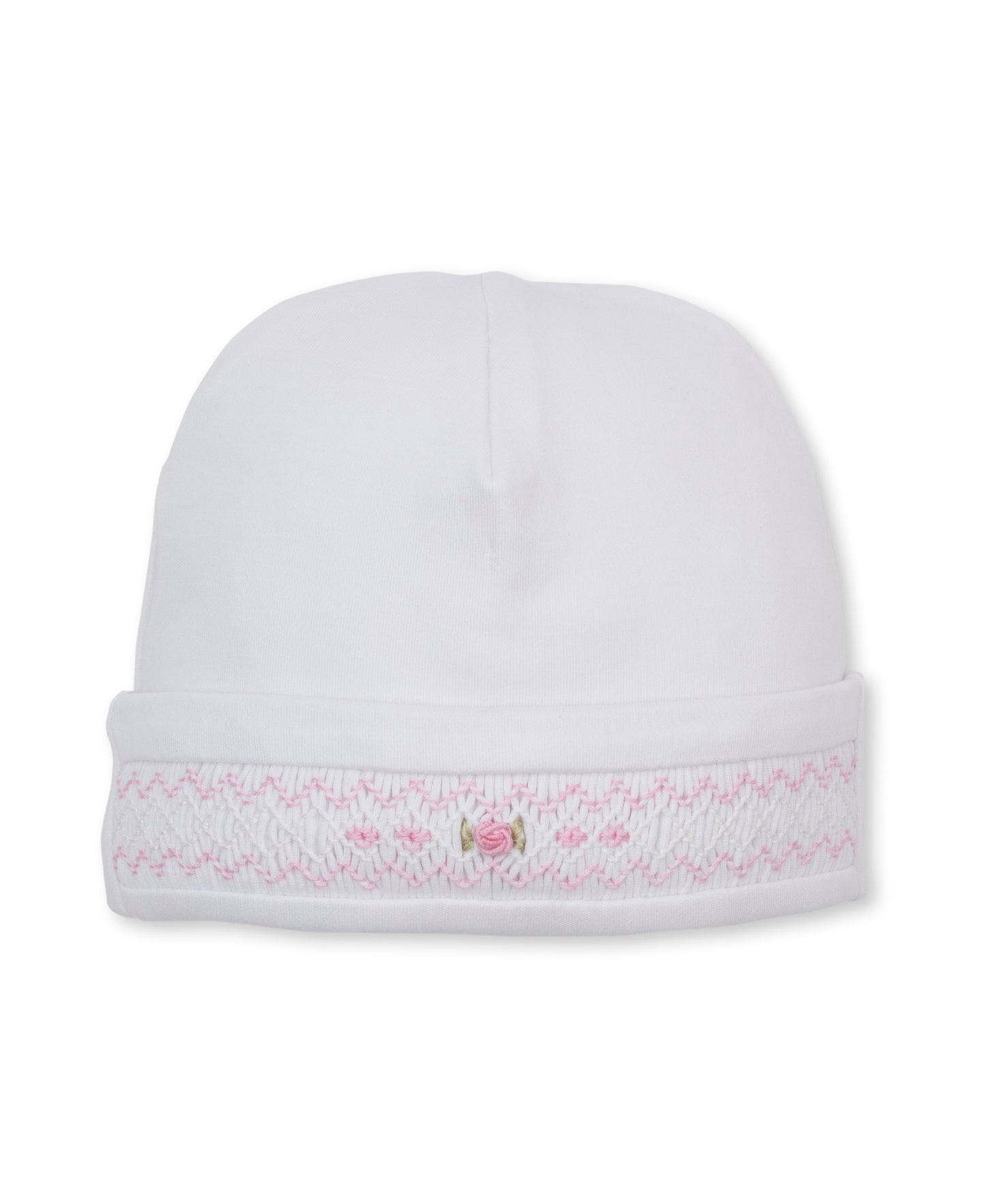 CLB Fall Medley 26 White/Pink Hand Smocked Hat