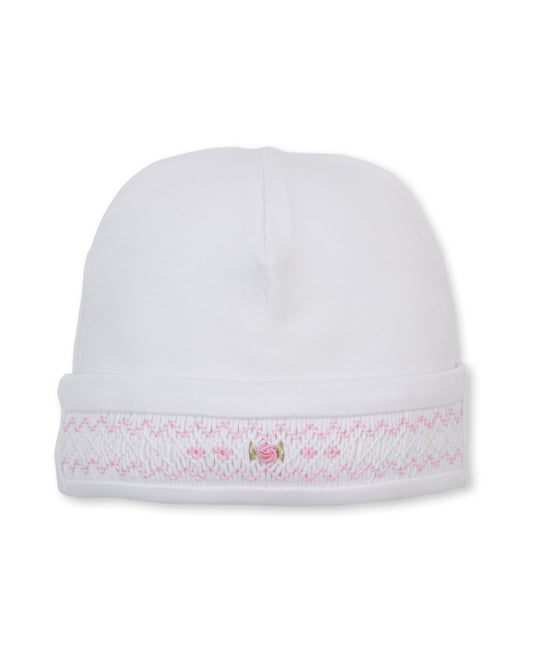 CLB Fall Medley 26 White/Pink Hand Smocked Hat