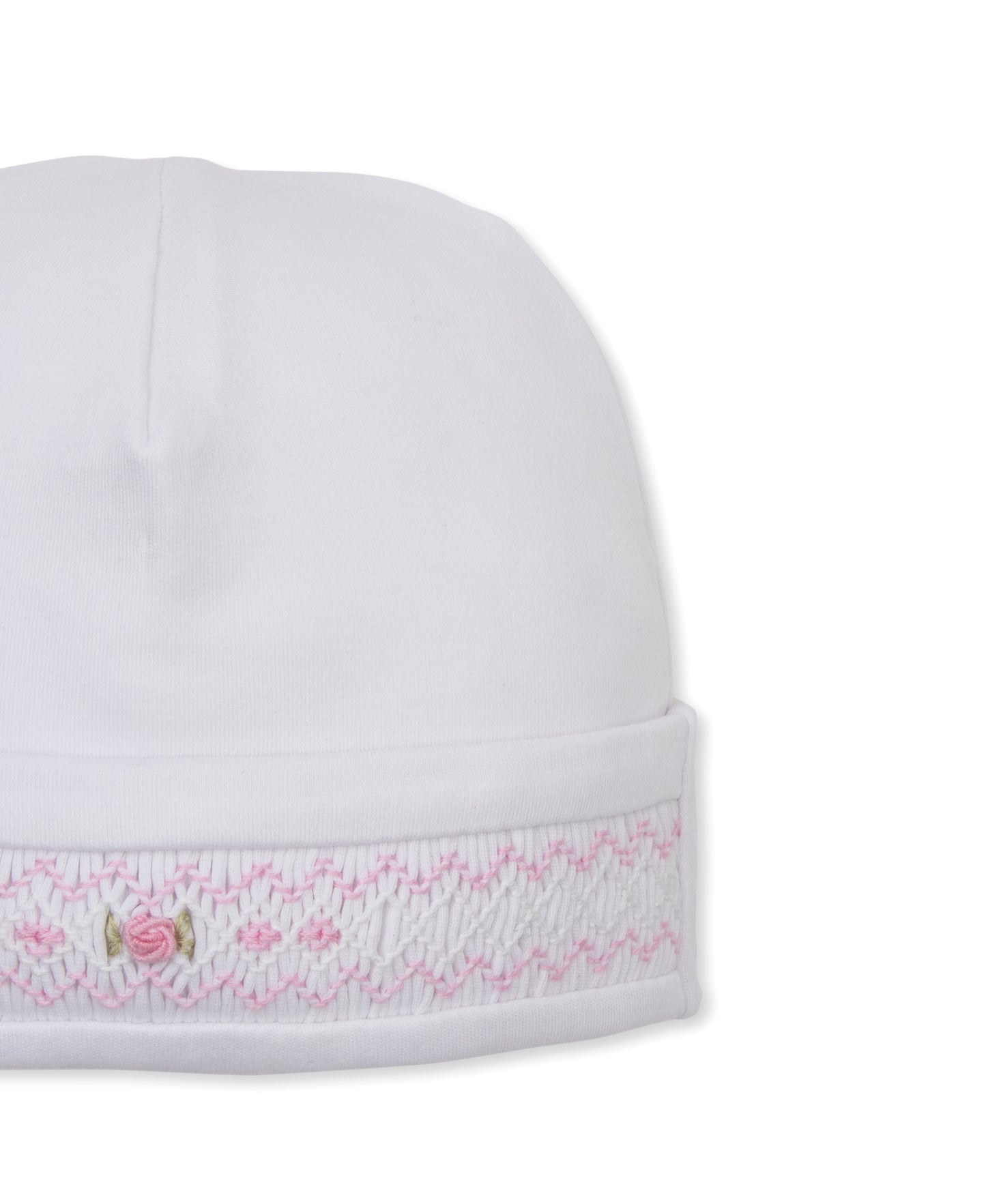 CLB Fall Medley 26 White/Pink Hand Smocked Hat