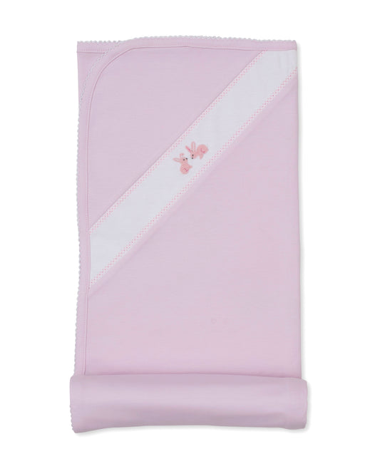 Premier Springtime Bunny Fun Pink Hand Emb. Blanket