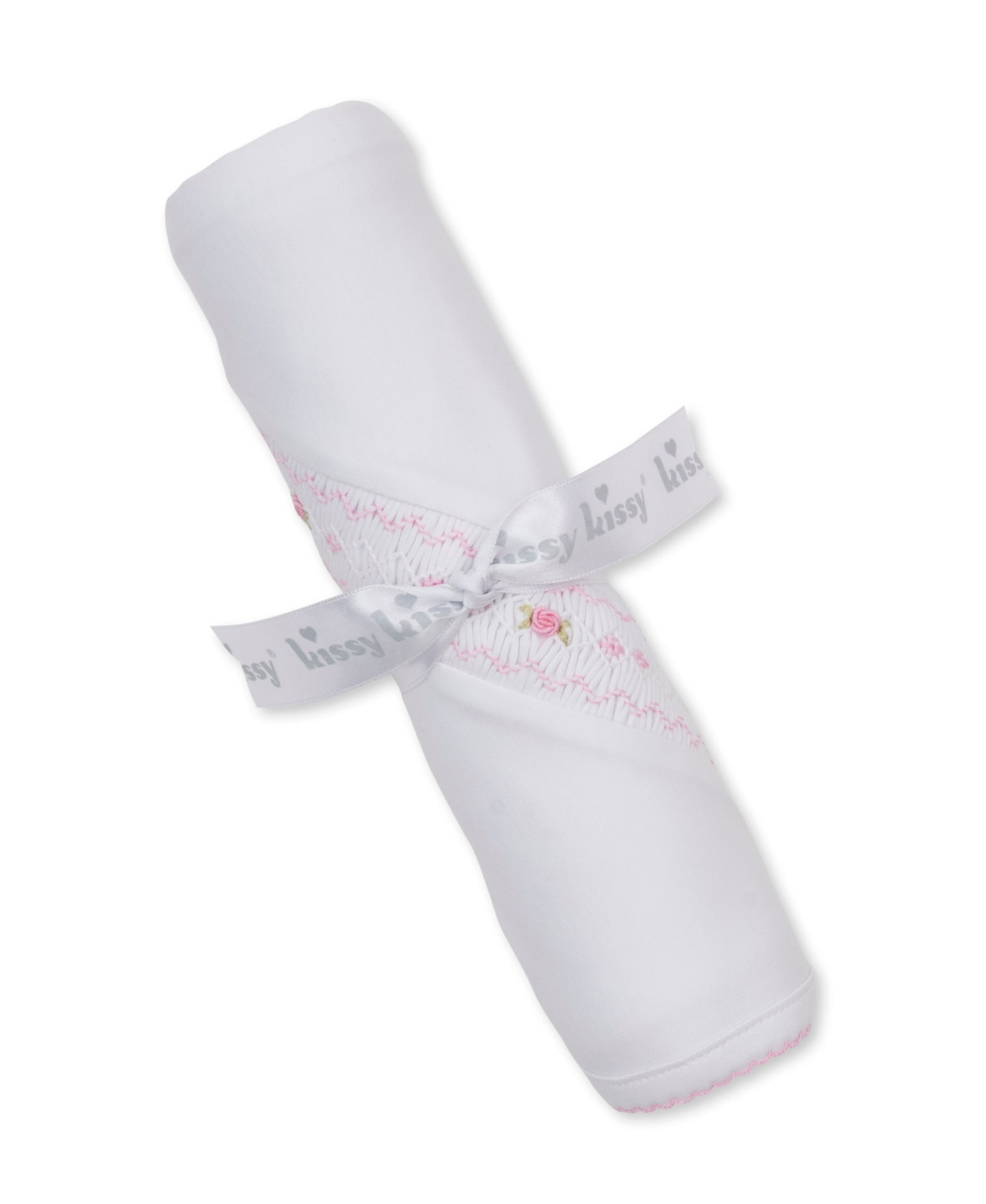 CLB Fall 26 White/Pink Hand Smocked Blanket