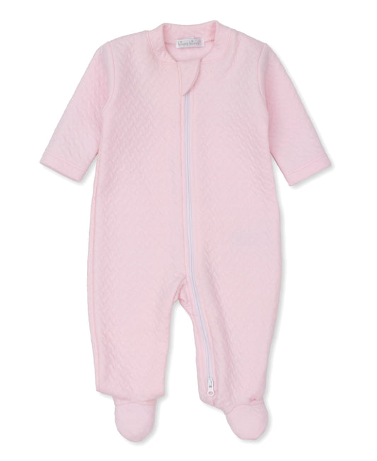 Classic Jacquards Pink Zip Footie