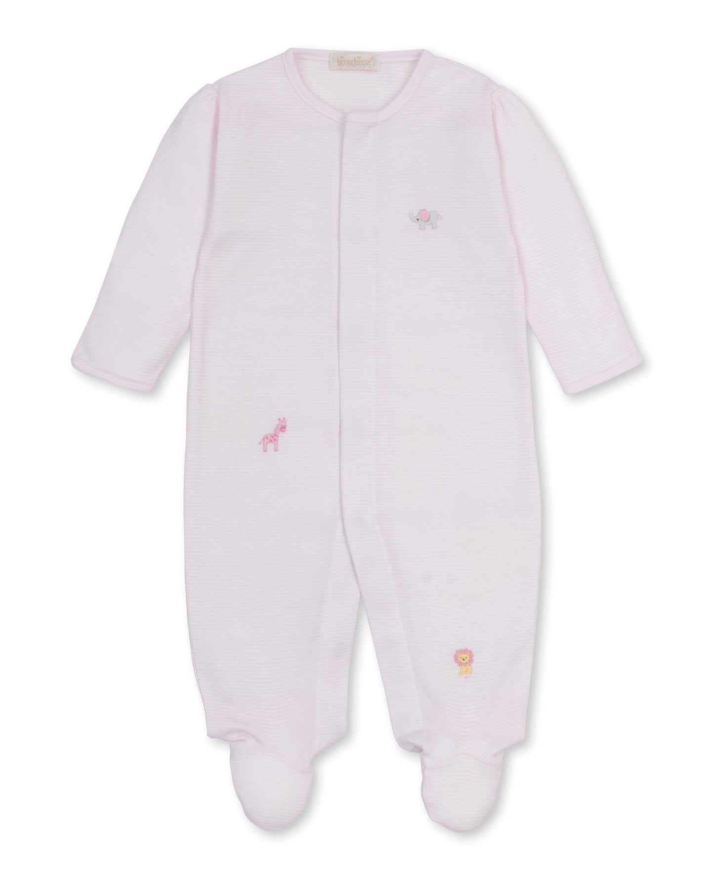 SCE Jungle Hang Out Pink Hand Emb. Stripe Footie