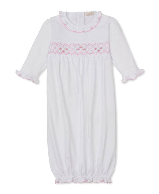 CLB Summer 26 White/Pink Hand Smocked Sack