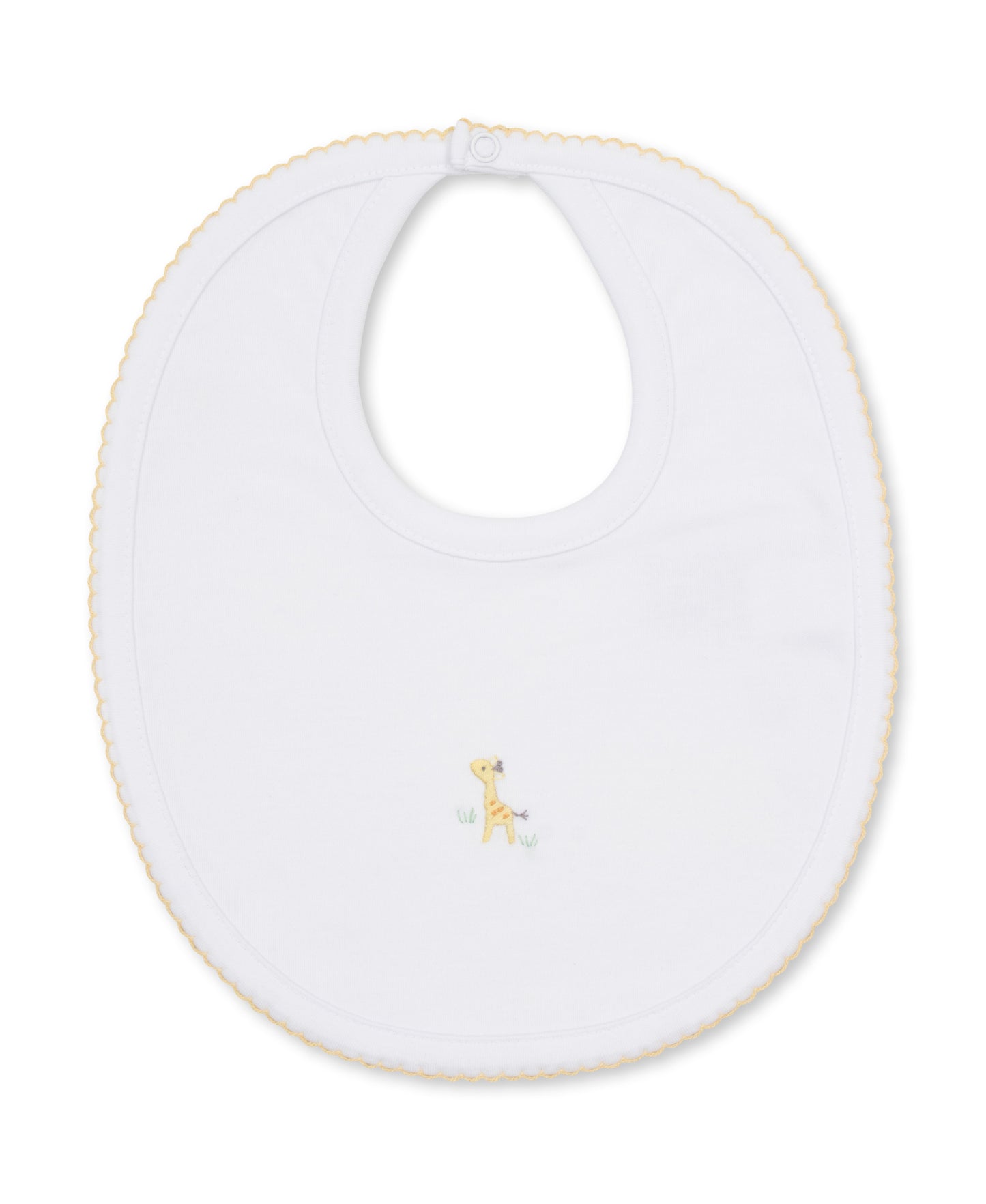 Premier Giraffe Love White/Yellow Hand Emb. Bib