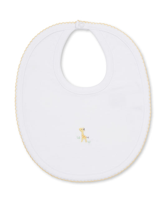 Premier Giraffe Love White/Yellow Hand Emb. Bib