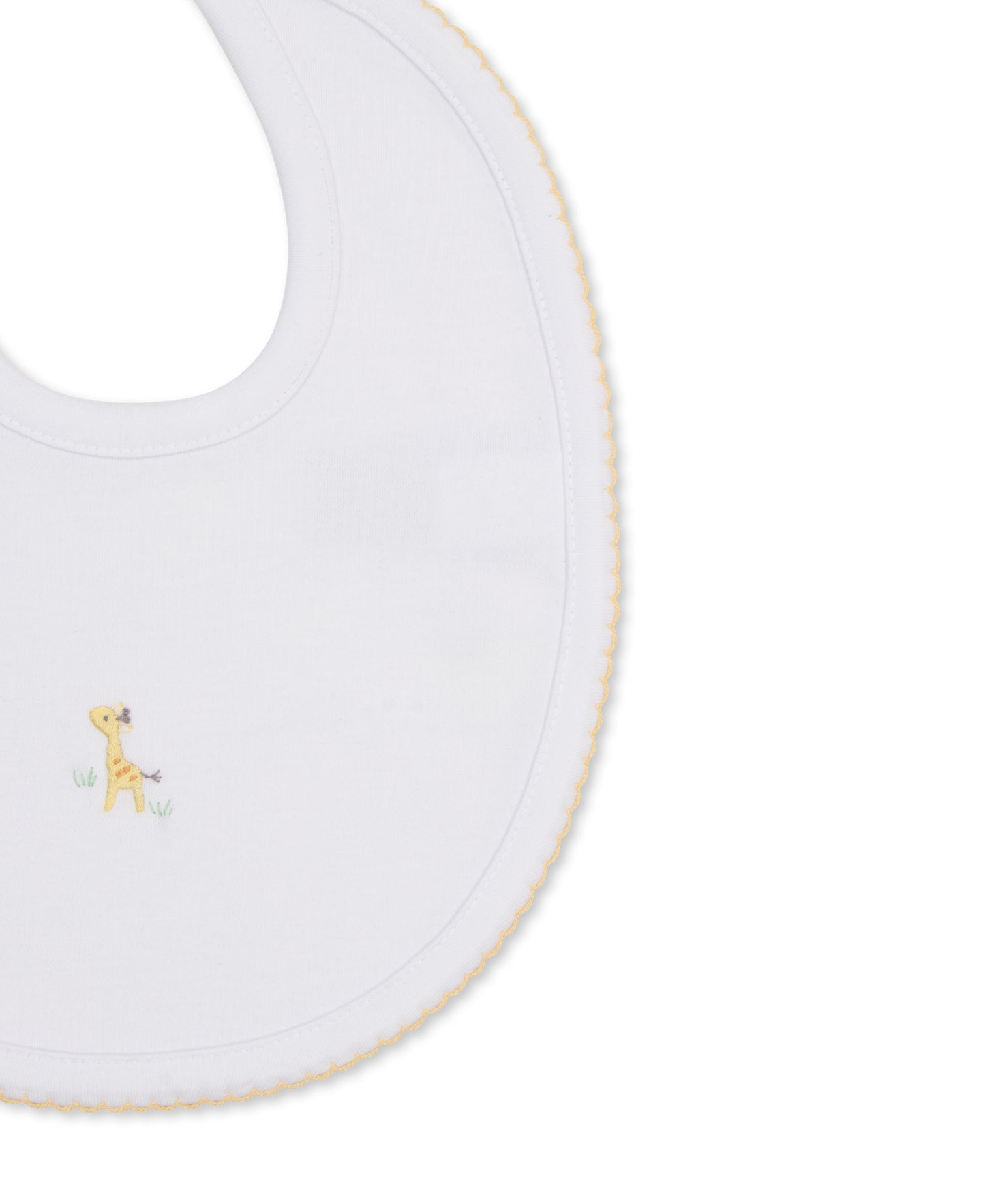 Premier Giraffe Love White/Yellow Hand Emb. Bib