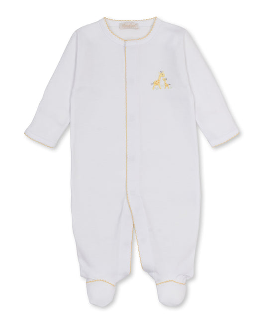 Premier Giraffe Love White/Yellow Hand Emb. Footie