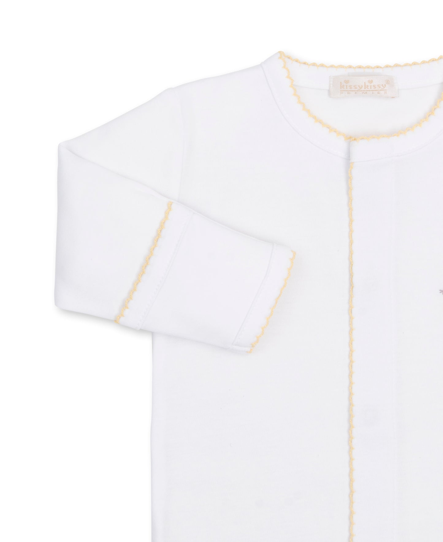 Premier Giraffe Love White/Yellow Hand Emb. Footie