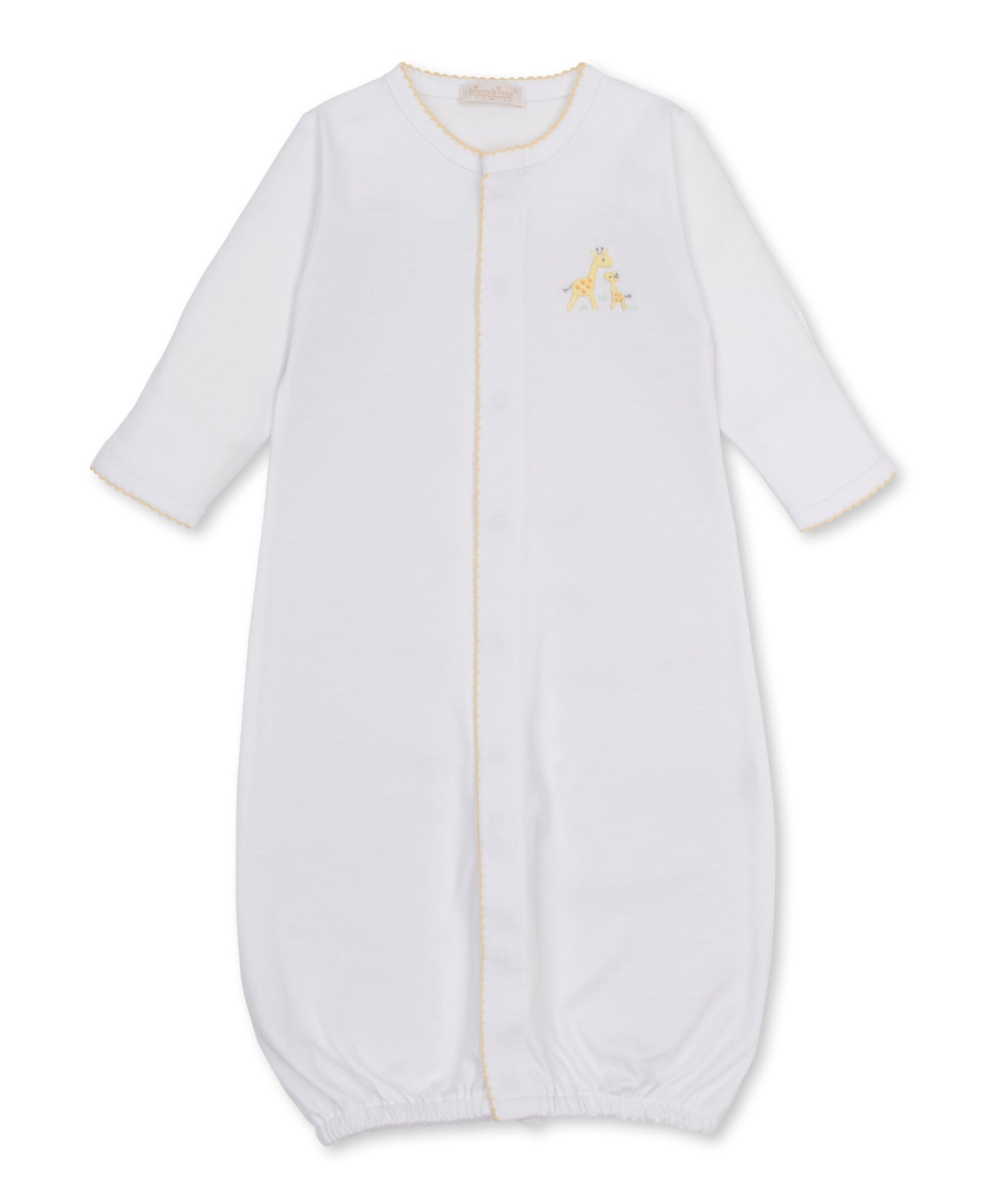 Premier Giraffe Love White/Yellow Hand Emb. Conv. Gown