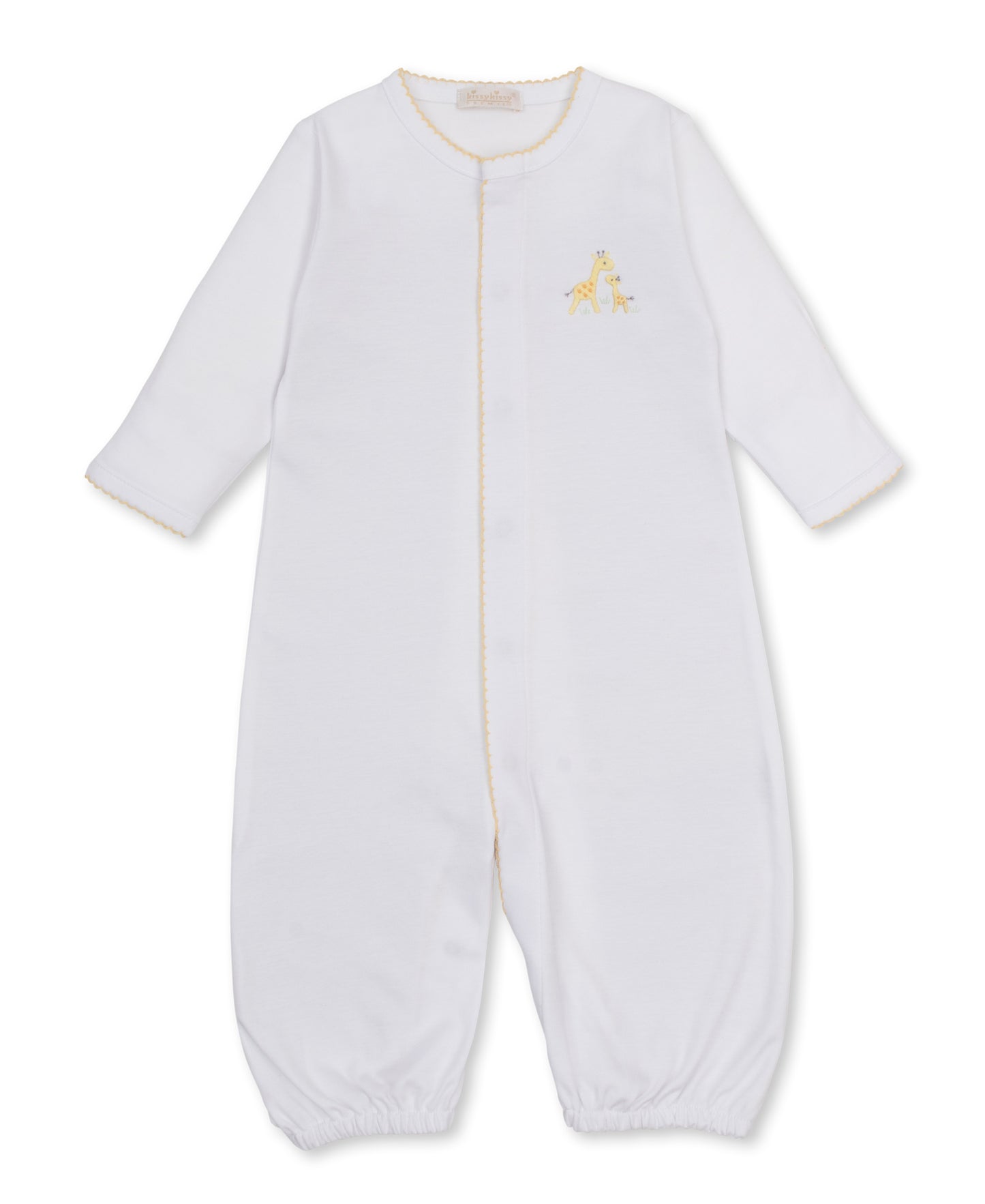 Premier Giraffe Love White/Yellow Hand Emb. Conv. Gown