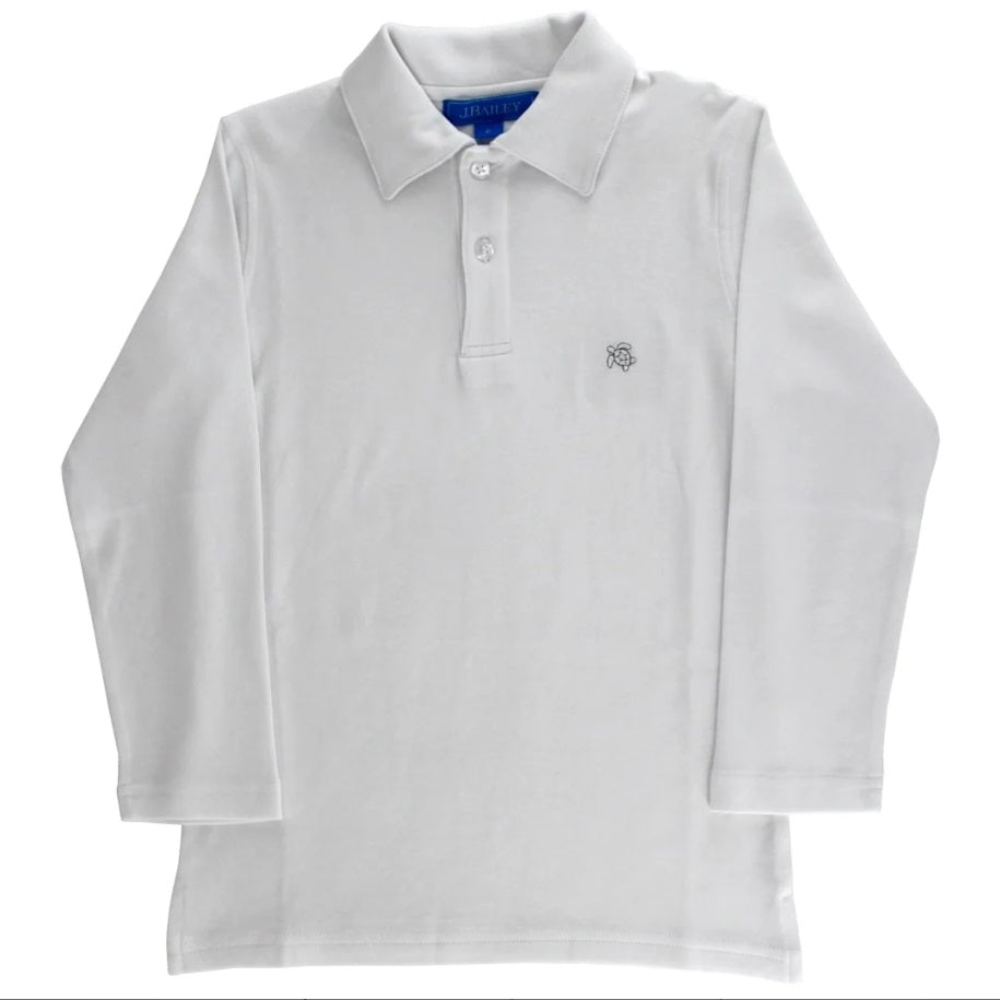 Harry Long Sleeve Polo - White