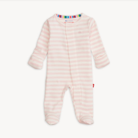 Pink Stripe Organic Cotton Footie