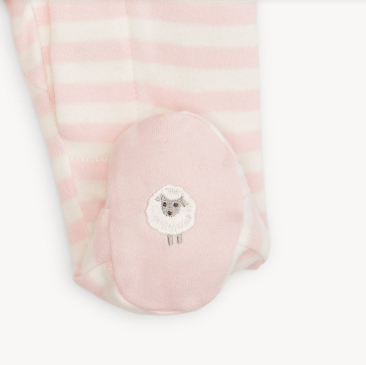 Pink Stripe Organic Cotton Footie