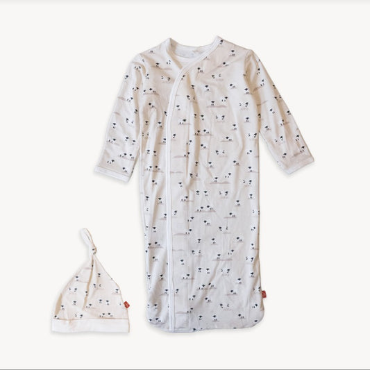 Baa Baa Baby Cream Gown & Hat Set