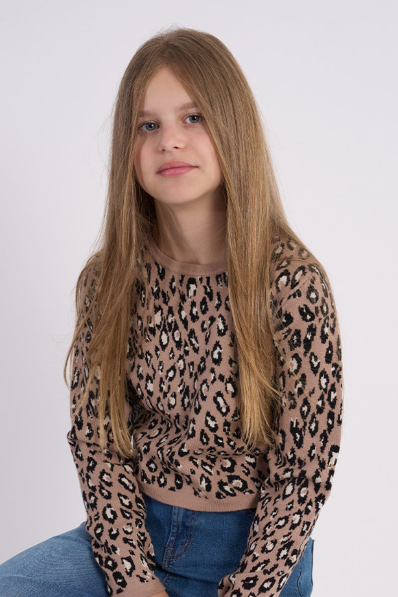 Leopard Knit Top