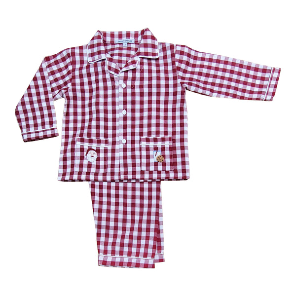 Embroidered Santa and Cookie Pajamas