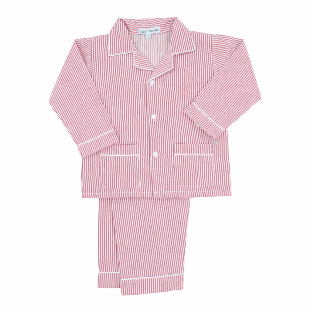 Red and White Stripe Pajama Set