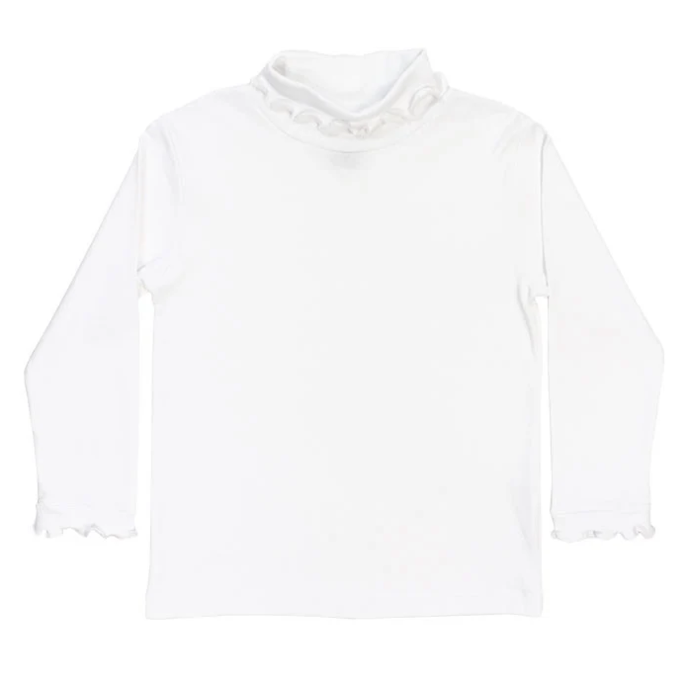 White Knit - Ruffle Turtle Neck