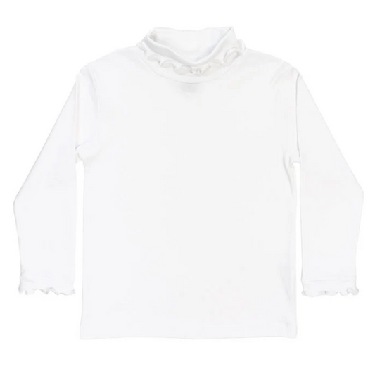 White Knit - Ruffle Turtle Neck