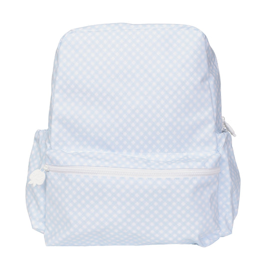 The Large Backpack-Blue Gingham