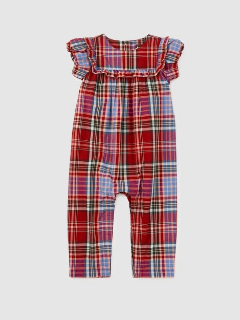 Plaid Ruffle Baby Romper