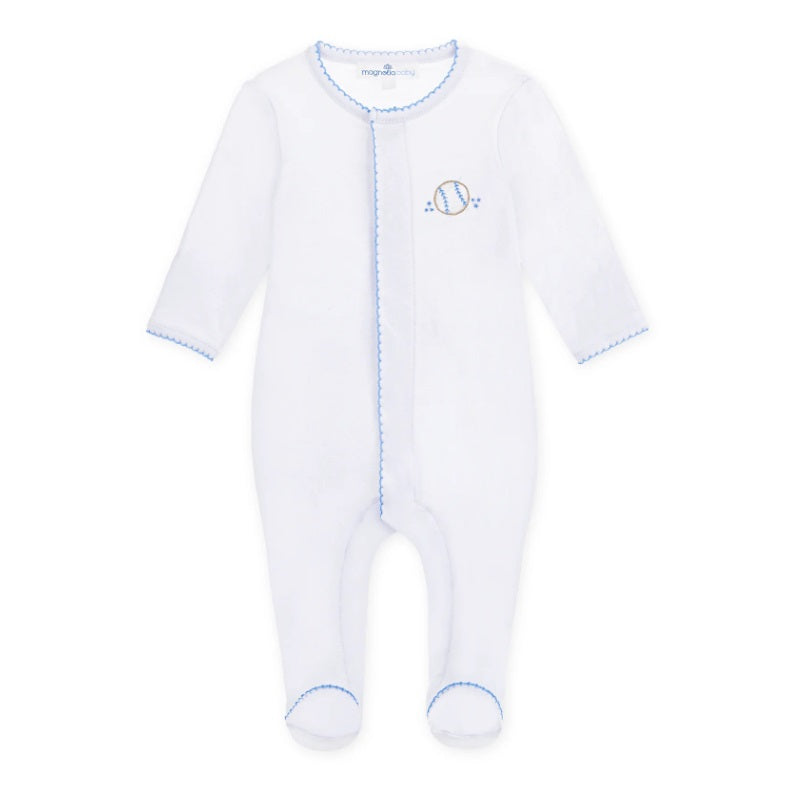 Lil' Sluggers Embroidered Footie - Light Blue