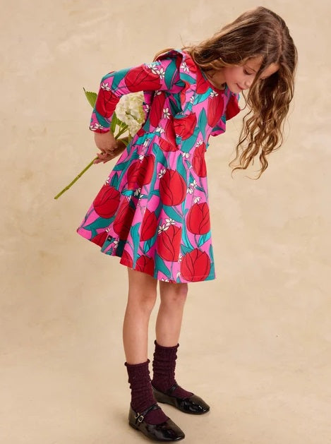 Ruffle Shoulder Ballet Dress-Tulip Twist
